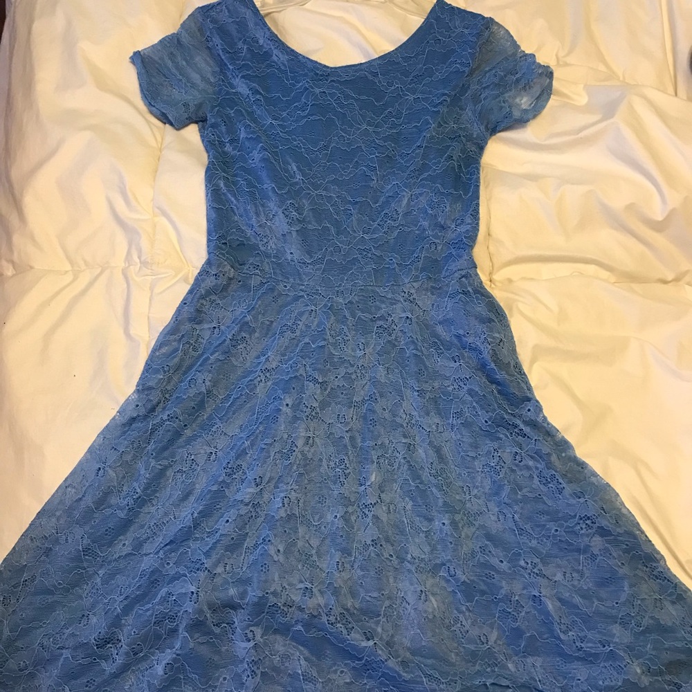 blue lace dress
